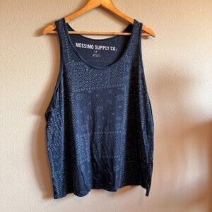 Mossimo navy handkerchief print tanktop size large